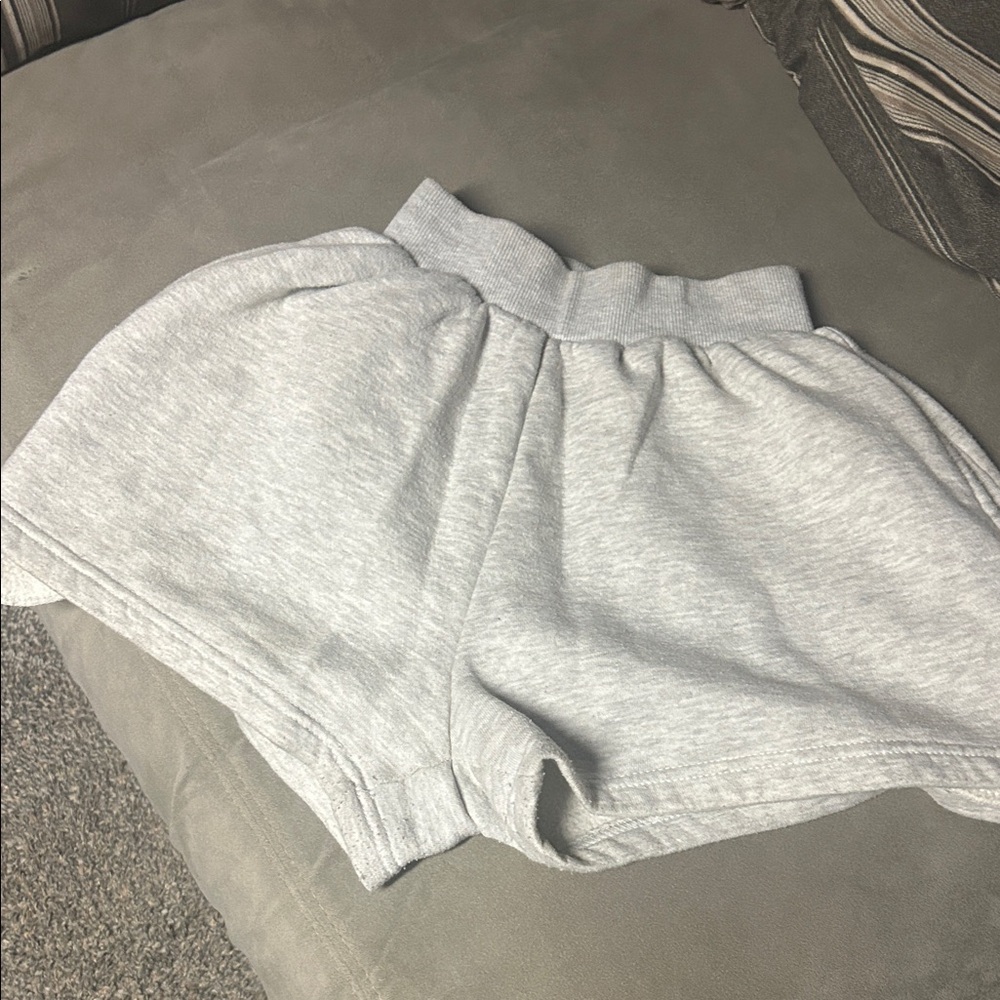 PrettyLittleThing Heather Gray High-Waist Athletic Shorts